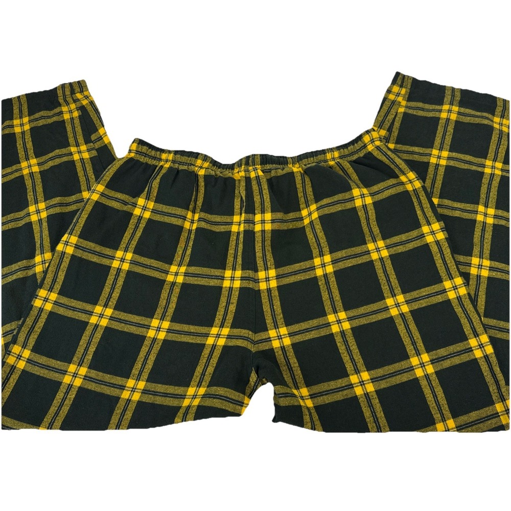 NFL Green Bay Packers Pajama Pants Men XL Green Gold Plaid Fleece Lounge Pants - Picture 9 of 10